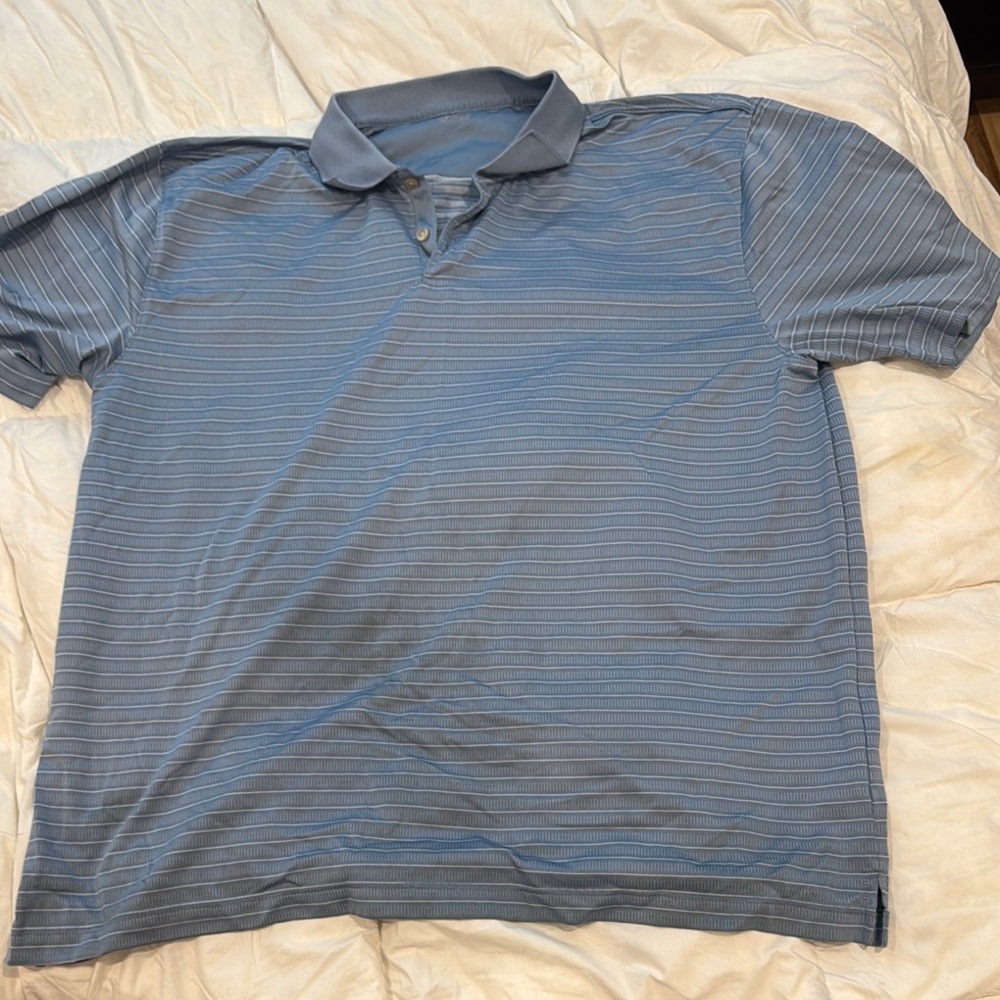 Van Heusen Men's Gray Striped Polo Shirt